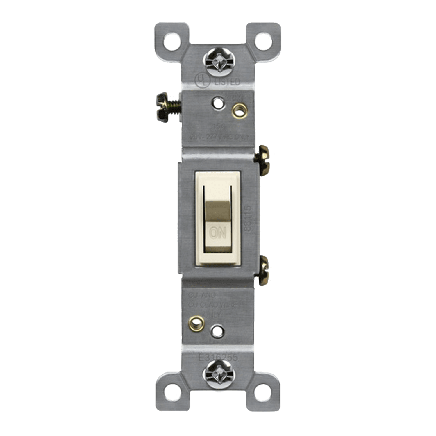 Residential grade light switch with side and push-in wiring terminals