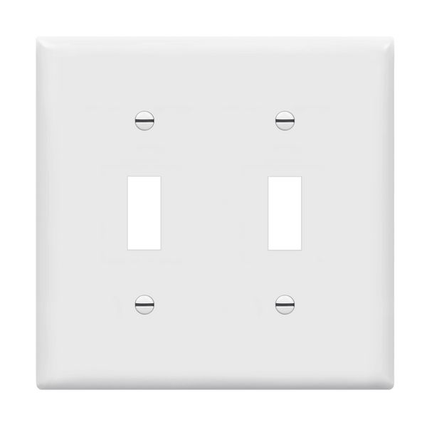 2-Gang Toggle Switch Wall Plate | Standard Size | Residential Grade