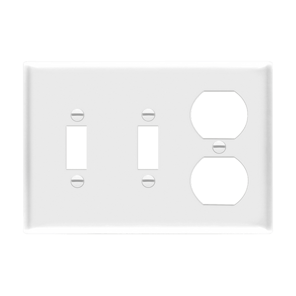 3-Gang Combo Wall Plate | 2 Toggle/Duplex | Residential Grade