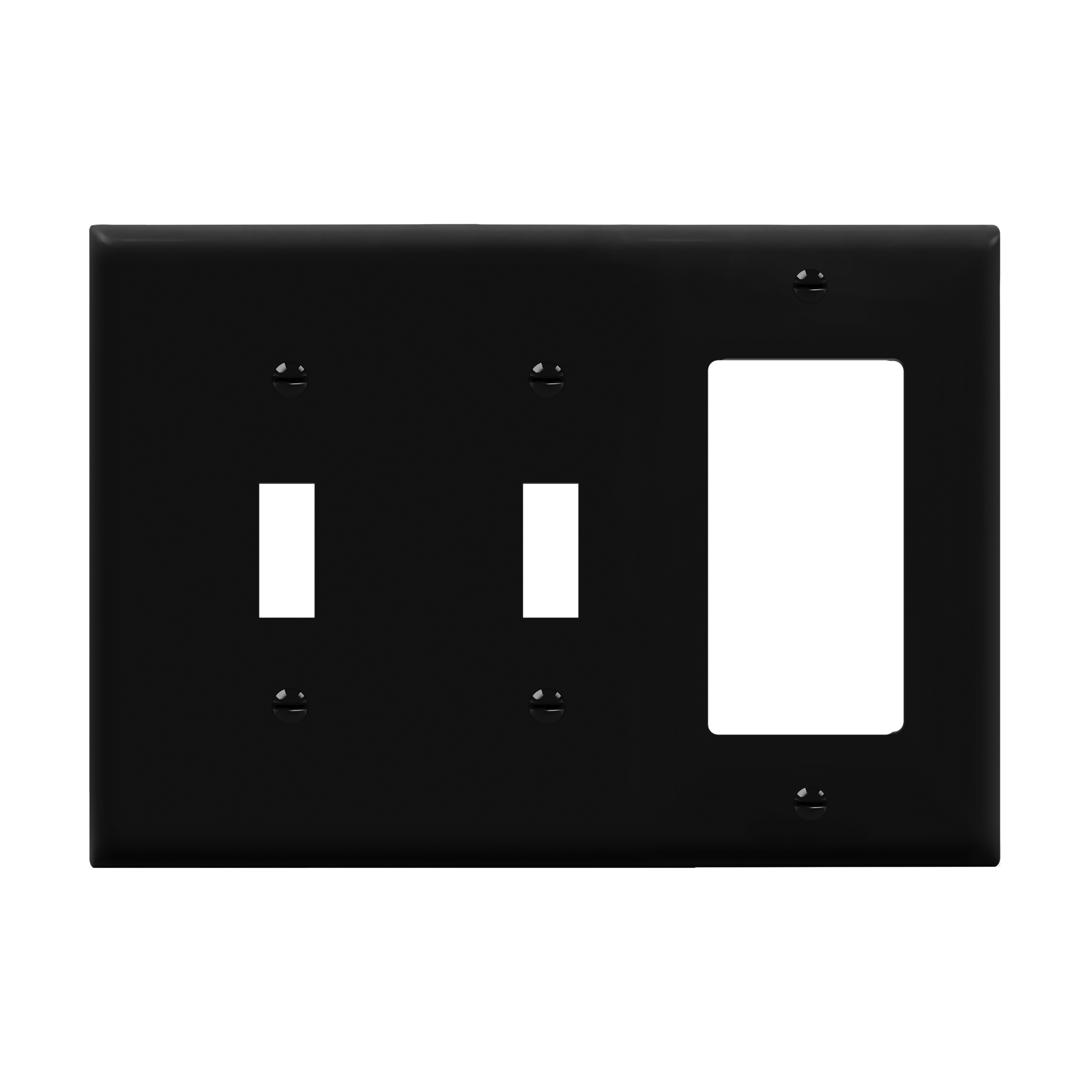 Enerlites 881231 three-gang wall plate with two toggles and one decorator/GFCI opening