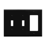 Enerlites 881231 three-gang wall plate with two toggles and one decorator/GFCI opening
