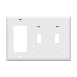 3 Gang Combo Wall Plate | 2 Toggle/Decorator | Residential Grade