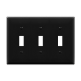 3-Gang Toggle Switch Wall Plate | Standard Size | Residential Grade | Enerlites 8813