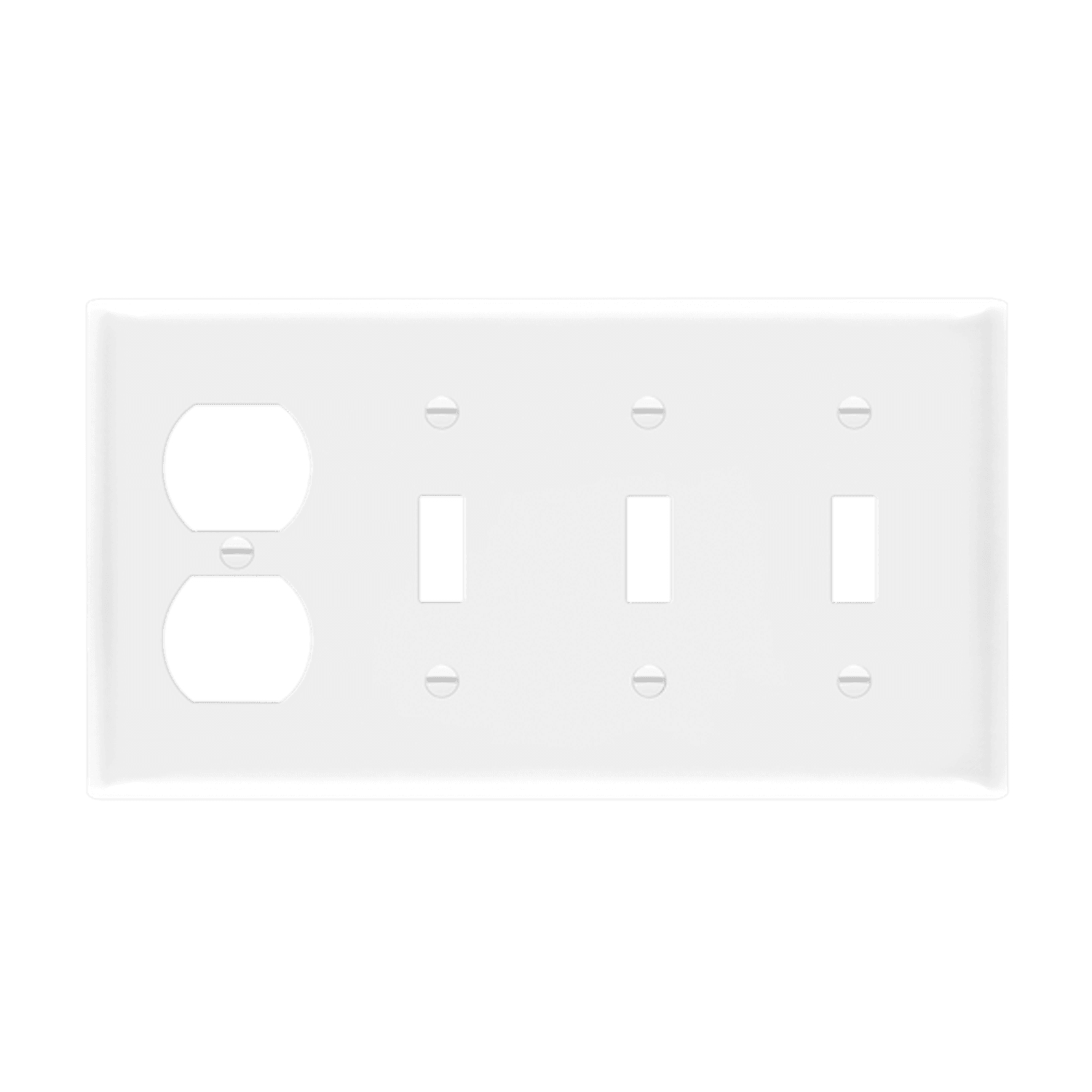 4-Gang Combo Wall Plate 3 Toggle/Duplex | Standard Size | Residential Grade | Enerlites 881321