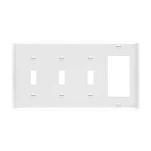4-Gang Combo Wall Plate | 3 Toggle/Decorator | Residential Grade