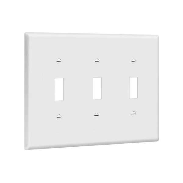 3-Gang Toggle Switch Wall Plate | Mid-Size | Residential Grade