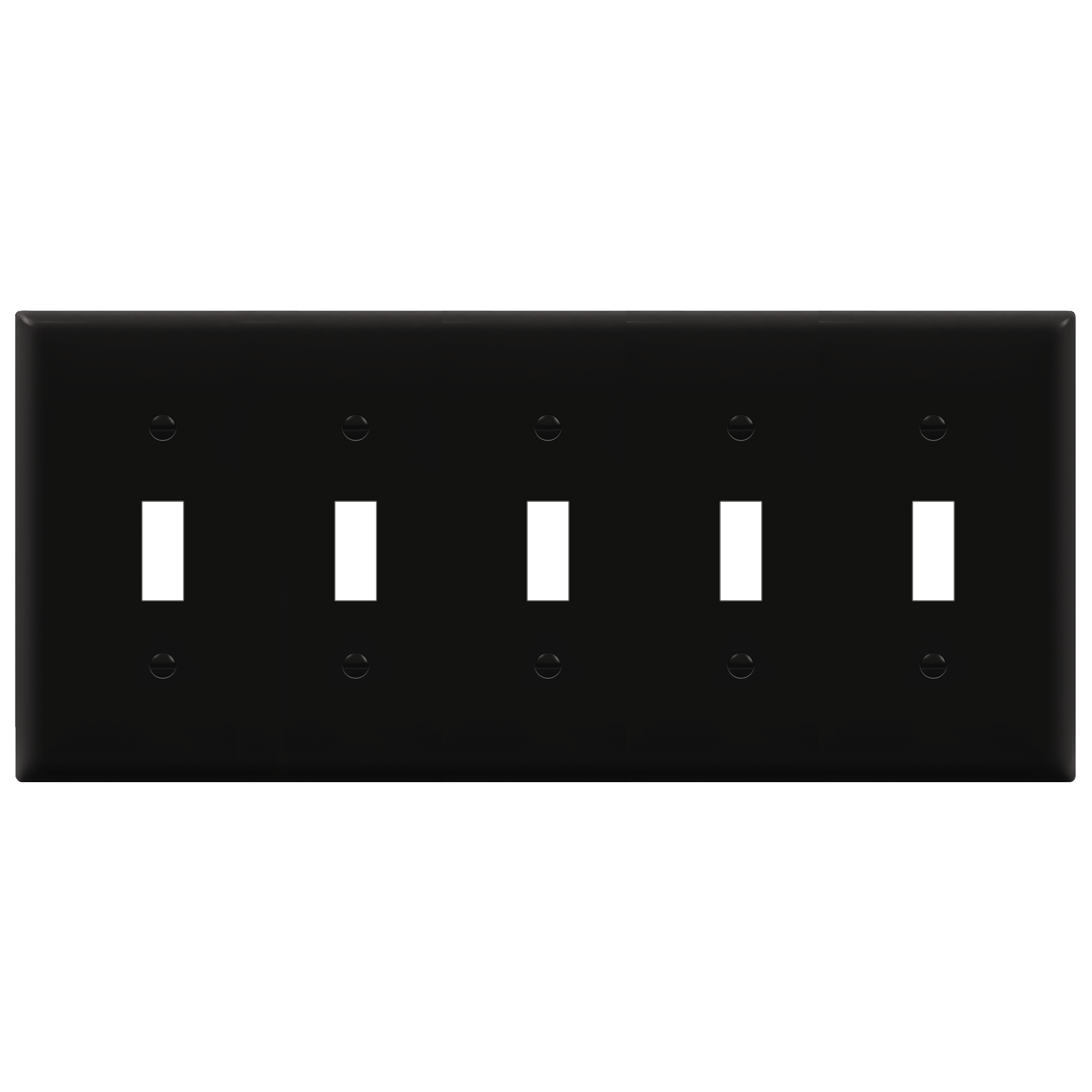 Enerlites 8815 five-gang toggle switch wall plate, polycarbonate thermoplastic, smooth finish