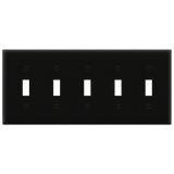 Enerlites 8815 five-gang toggle switch wall plate, polycarbonate thermoplastic, smooth finish