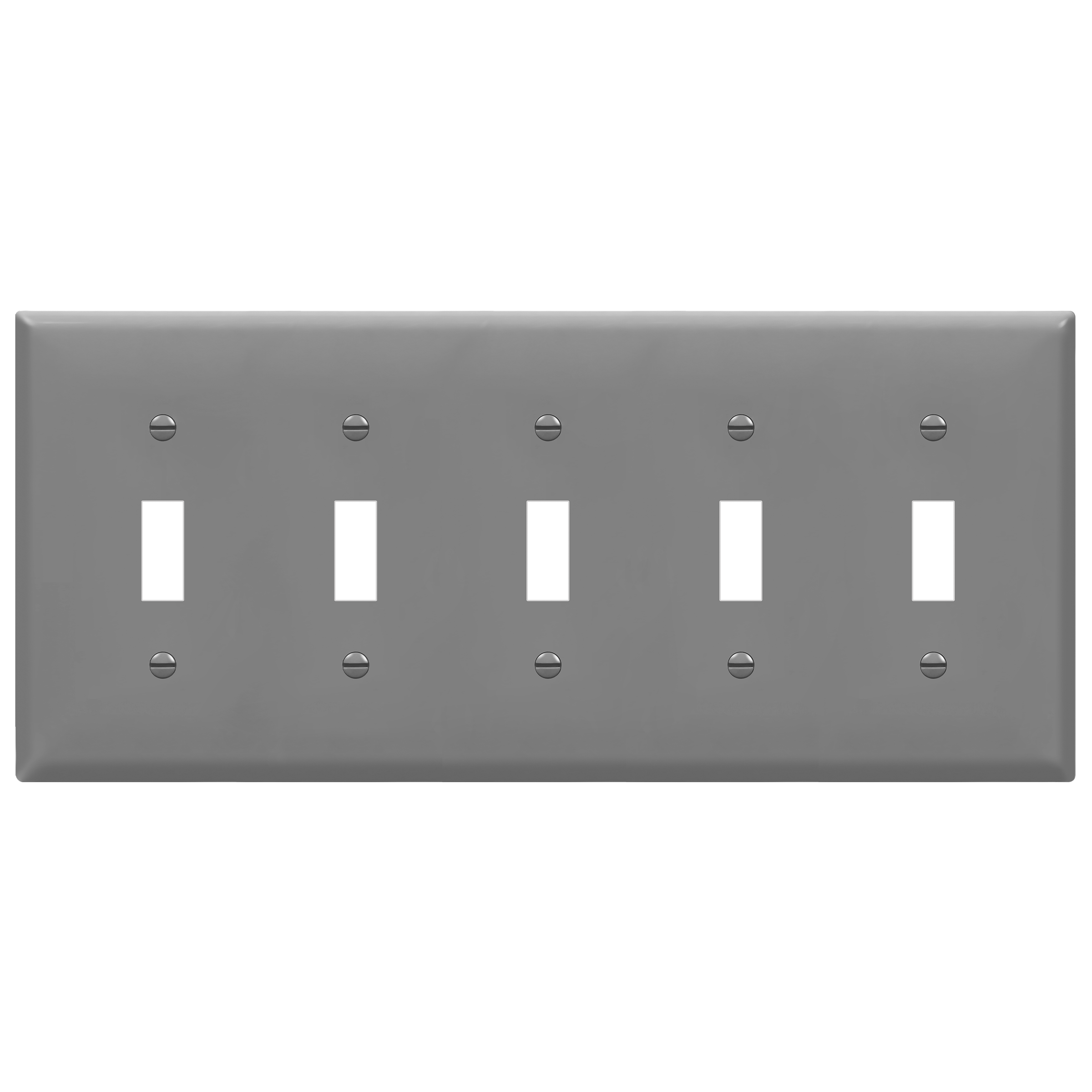 Enerlites 8815 five-gang toggle switch wall plate, polycarbonate thermoplastic, smooth finish