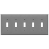 Enerlites 8815 five-gang toggle switch wall plate, polycarbonate thermoplastic, smooth finish