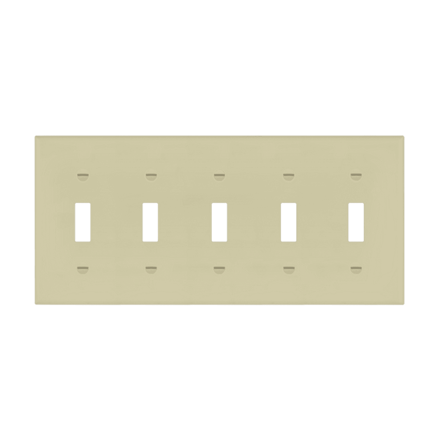 Enerlites 8815 five-gang toggle switch wall plate, polycarbonate thermoplastic, smooth finish