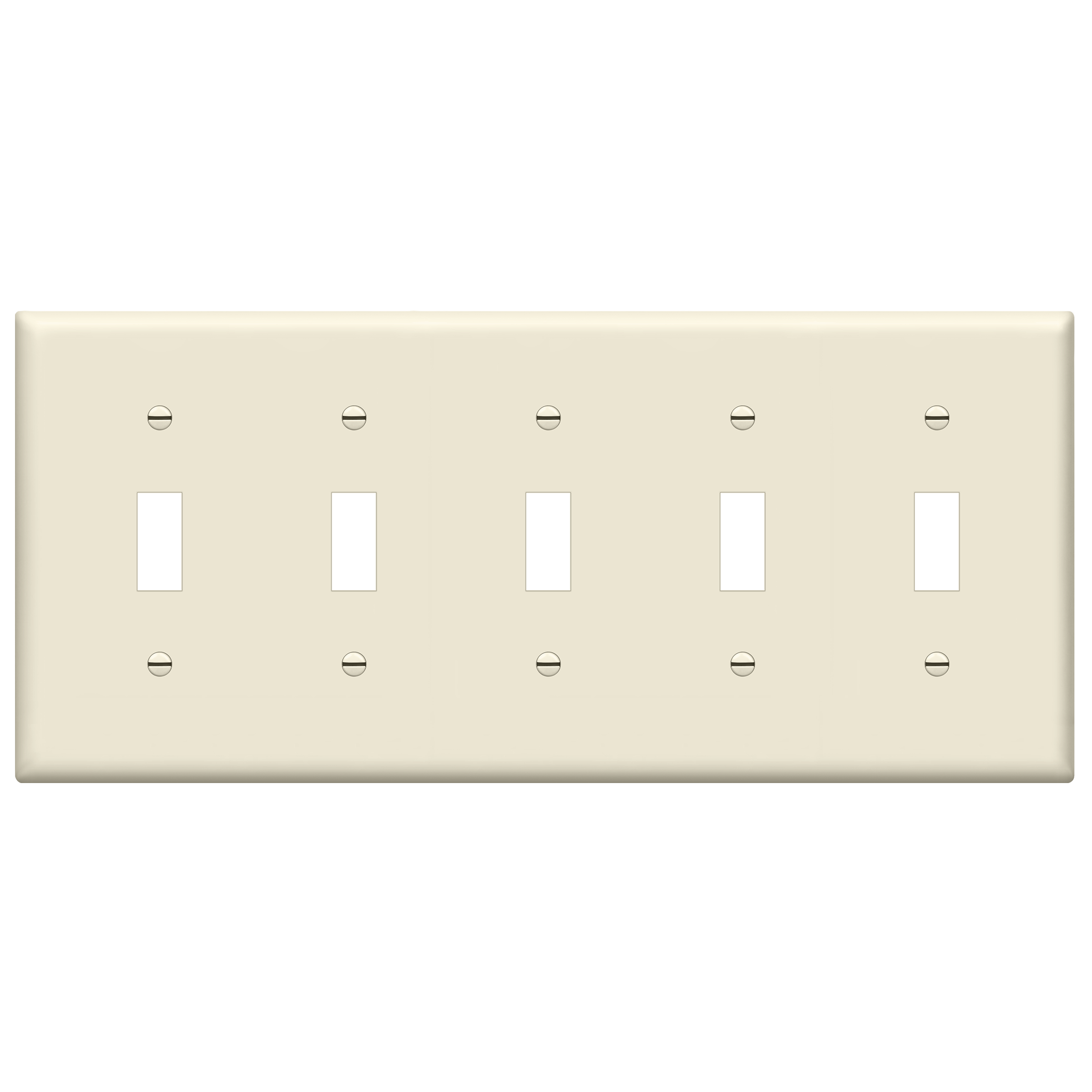 Enerlites 8815 five-gang toggle switch wall plate, polycarbonate thermoplastic, smooth finish