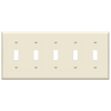 Enerlites 8815 five-gang toggle switch wall plate, polycarbonate thermoplastic, smooth finish