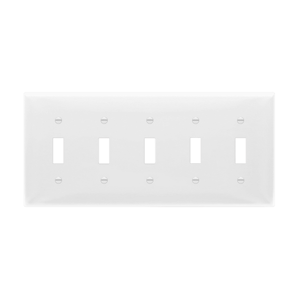5-Gang Toggle Switch Wall Plate | Residential Grade