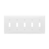 Enerlites 8815 five-gang toggle switch wall plate, polycarbonate thermoplastic, smooth finish