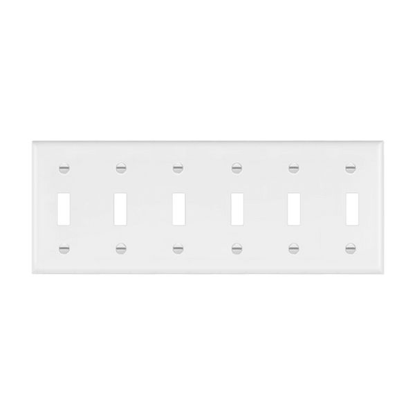 6-Gang Toggle Switch Wall Plate | Residential Grade
