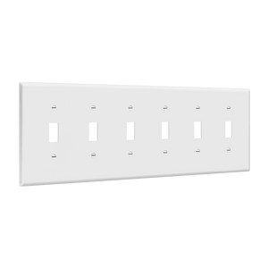 6-Gang Toggle Switch Wall Plate | Mid-Size | Residential Grade