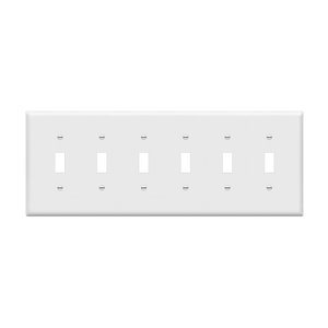 ENERLITES 8816M mid-size six-gang toggle switch wall plate - Available at Electrical Marketplace