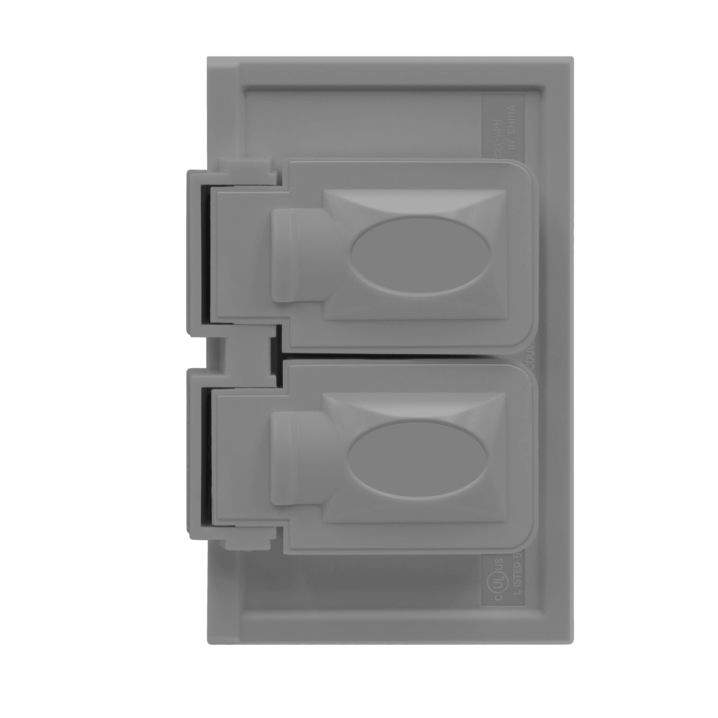 Enerlites 8821-WPH 1-gang horizontal weatherproof duplex wall plate with hinged cove
