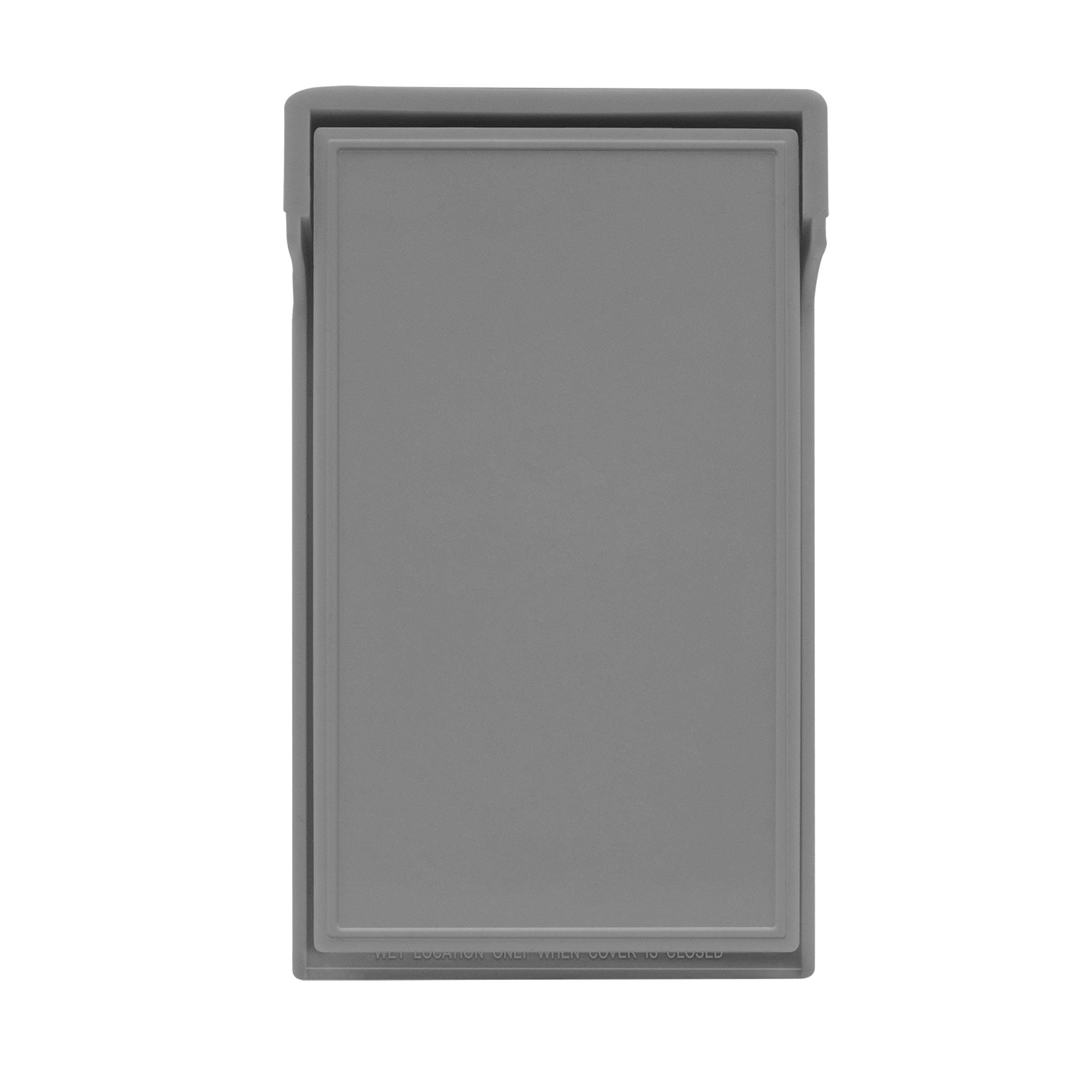 Close-up of vertical cover showing gasket and polycarbonate body