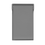 Close-up of vertical cover showing gasket and polycarbonate body