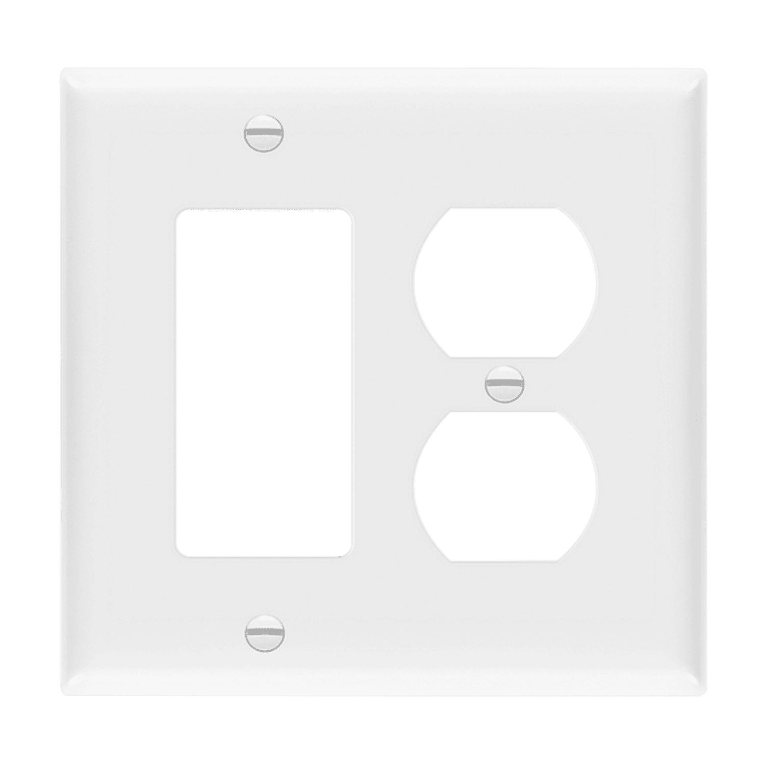 2-Gang Combo Duplex/Decorator Wall Plate | Mid-Size | Residential Grade | Enerlites 882131M