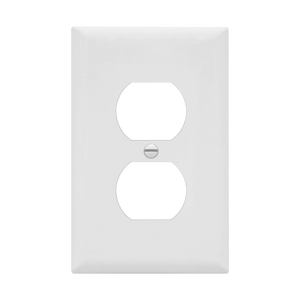 Enerlites 8821M One-Gang Mid-Size Duplex Wall Plate Front View - Available at Electrical Marketplace