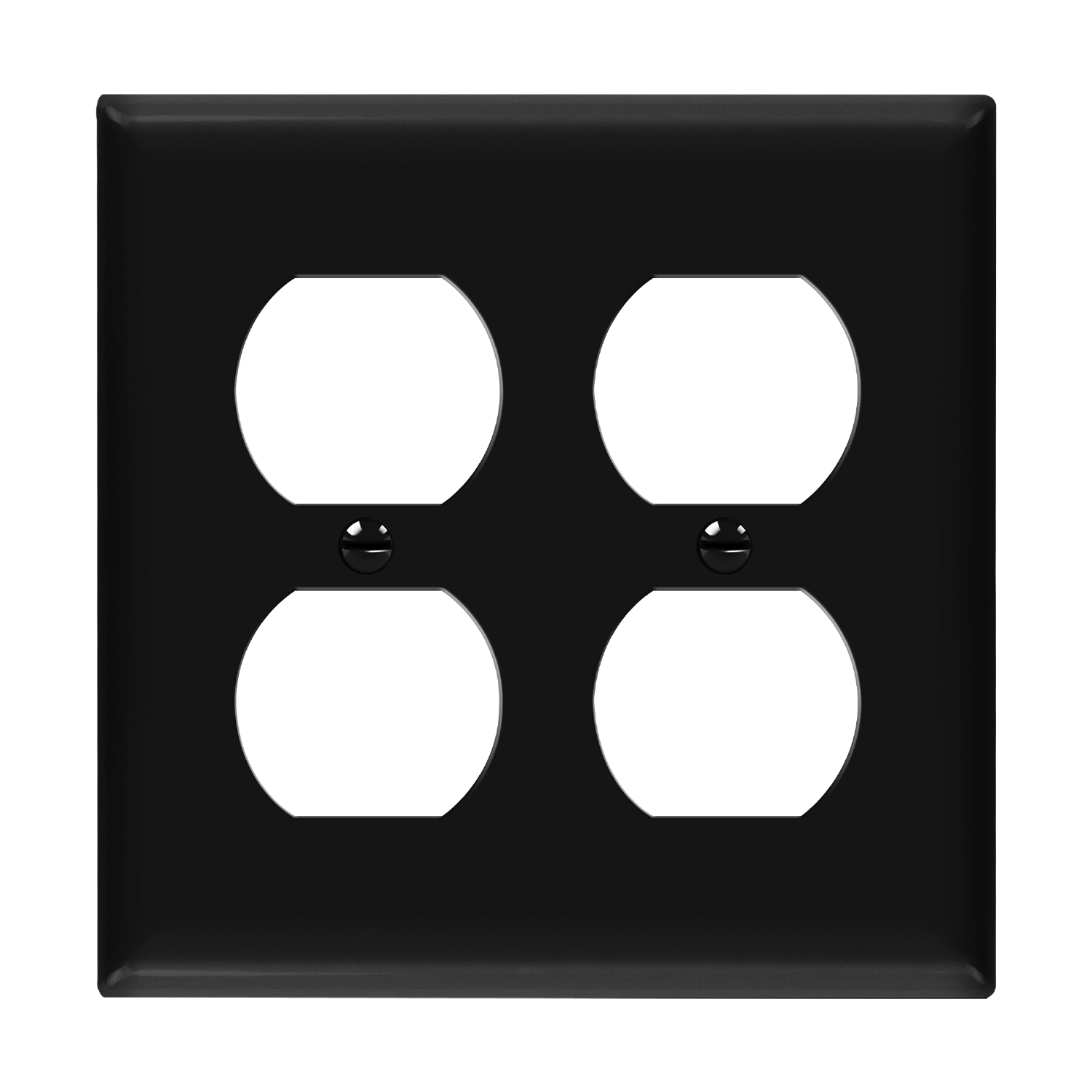 Enerlites 8822M 2-gang mid-size duplex receptacle wall plate made of durable polycarbonate thermoplastic with smooth finish, UL listed and UL94 V2 rated.