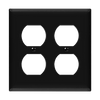 Enerlites 8822M 2-gang mid-size duplex receptacle wall plate made of durable polycarbonate thermoplastic with smooth finish, UL listed and UL94 V2 rated.