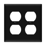 Enerlites 8822M 2-gang mid-size duplex receptacle wall plate made of durable polycarbonate thermoplastic with smooth finish, UL listed and UL94 V2 rated.