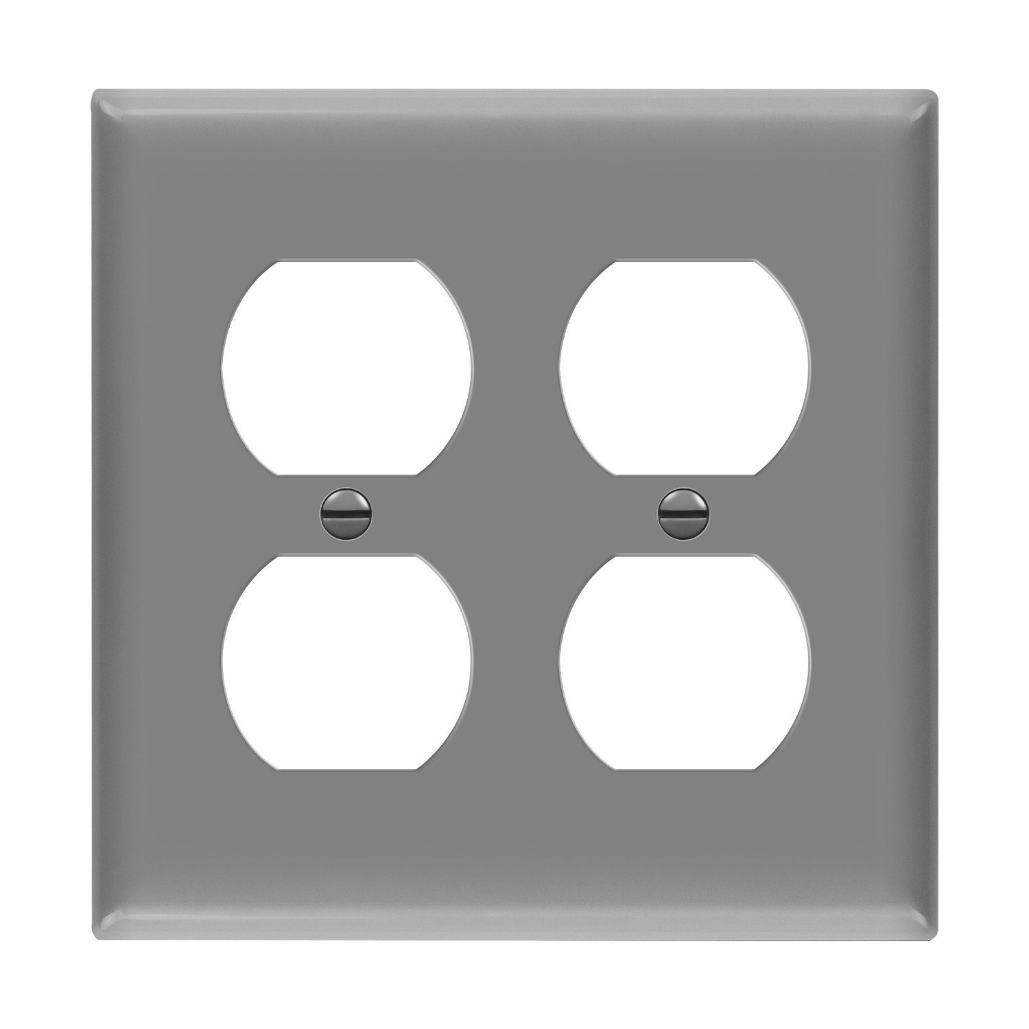 Enerlites 8822M 2-gang mid-size duplex receptacle wall plate made of durable polycarbonate thermoplastic with smooth finish, UL listed and UL94 V2 rated.