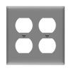 Enerlites 8822M 2-gang mid-size duplex receptacle wall plate made of durable polycarbonate thermoplastic with smooth finish, UL listed and UL94 V2 rated.
