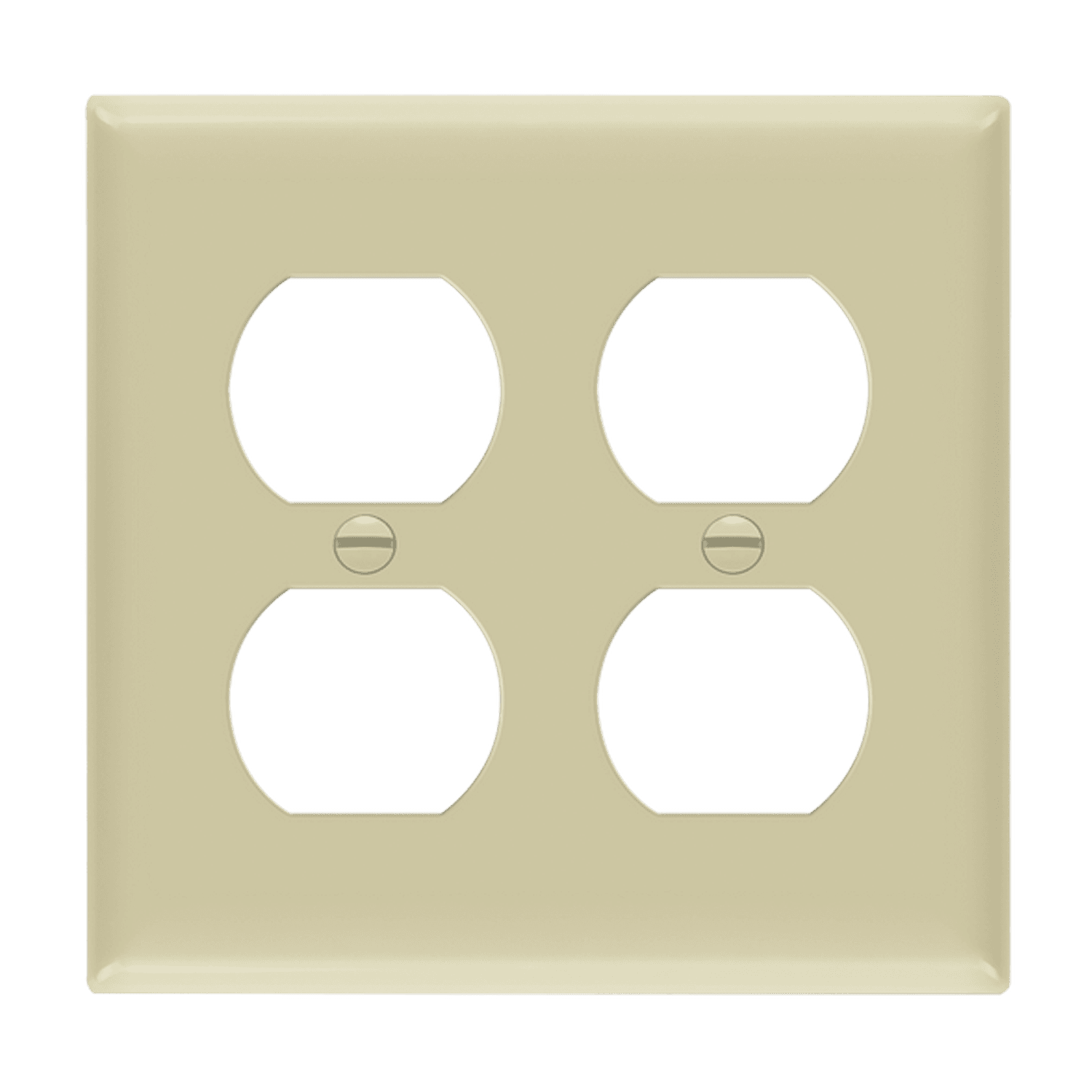 Enerlites 8822M 2-gang mid-size duplex receptacle wall plate made of durable polycarbonate thermoplastic with smooth finish, UL listed and UL94 V2 rated.