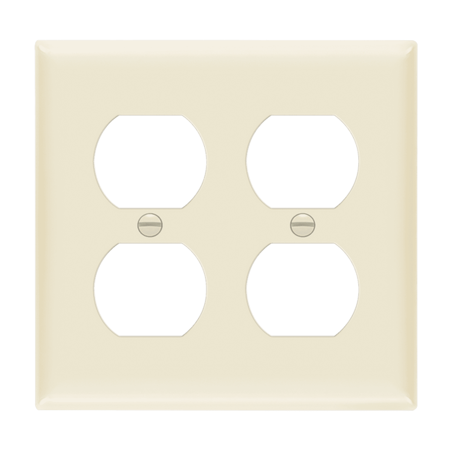 Enerlites 8822M 2-gang mid-size duplex receptacle wall plate made of durable polycarbonate thermoplastic with smooth finish, UL listed and UL94 V2 rated.