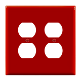 Enerlites 8822M 2-gang mid-size duplex receptacle wall plate made of durable polycarbonate thermoplastic with smooth finish, UL listed and UL94 V2 rated.