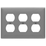 Enerlites 8823M three-gang mid-size duplex receptacle wall plate