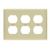 Enerlites 8823M three-gang mid-size duplex receptacle wall plate