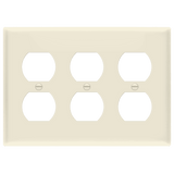 Enerlites 8823M three-gang mid-size duplex receptacle wall plate