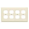 ENERLITES 8824 duplex receptacle four-gang thermoplastic wall plate