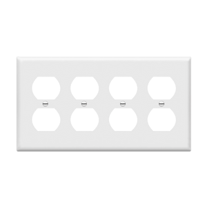 ENERLITES 8824 duplex receptacle four-gang thermoplastic wall plate - Available at Electrical Marketplace