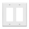 Enerlites 8832 two-gang decorator/GFCI wall plate, white