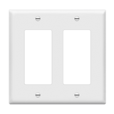 Enerlites 8832 two-gang decorator/GFCI wall plate, white