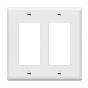 Enerlites 8832 two-gang decorator/GFCI wall plate, white - Available at Electrical Marketplace