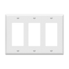 Enerlites 8833 Three-Gang Decorator/GFCI Wall Plate – Front View