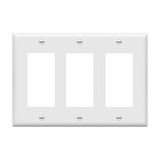 Enerlites 8833 Three-Gang Decorator/GFCI Wall Plate – Front View