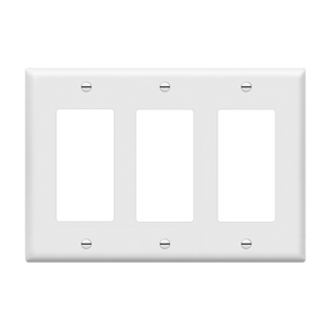 Enerlites 8833 Three-Gang Decorator/GFCI Wall Plate – Front View - Available at Electrical Marketplace