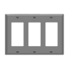 Enerlites 8833M 3-gang mid-size Decorator/GFCI wall plate made of durable polycarbonate thermoplastic with smooth finish, UL listed and UL94 V2 rated.
