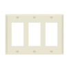 Enerlites 8833M 3-gang mid-size Decorator/GFCI wall plate made of durable polycarbonate thermoplastic with smooth finish, UL listed and UL94 V2 rated.