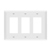 Enerlites 8833M 3-gang mid-size Decorator/GFCI wall plate made of durable polycarbonate thermoplastic with smooth finish, UL listed and UL94 V2 rated.