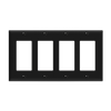ENERLITES 8834M four-gang mid-size Decorator GFCI wall plate made of polycarbonate thermoplastic, smooth finish, heat and impact resistant, UL listed, UL94 V2 flammability rating.